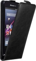 Cadorabo Hoesje geschikt voor Sony Xperia Z1 COMPACT in ZWARTE NACHT - Beschermhoes in flip design Case Cover met magnetische sluiting