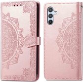 iMoshion Hoesje Geschikt voor Samsung Galaxy A34 (5G) Hoesje Met Pasjeshouder - iMoshion Mandala Bookcase - Rosé Goud