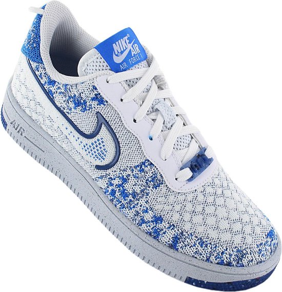 Nike Air Force 1 Low Crater Flyknit - Dames Sneakers Schoenen Wit-Blauw AF1  DM1060-100... | bol.com