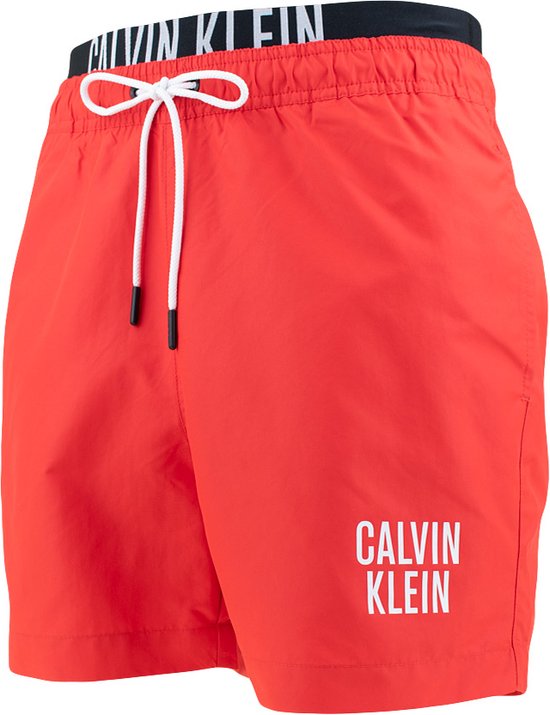 Calvin Klein intense power zwemshort double waistband rood - M