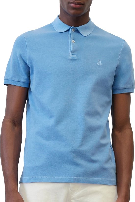 Marc O'Polo shaped fit polo - heren poloshirt - azuurblauw - Maat: XXL