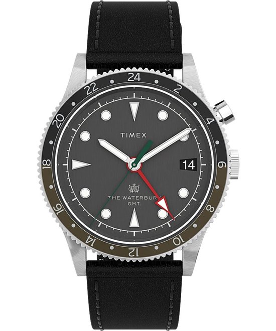 Timex Traditional TW2V28700 Horloge - Leer - Zwart - Ø 39 mm