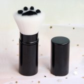 Make-up Kwast met Kattenpootje – Intrekbare Kwast voor Highlighter, Blush, Bronzer & Poeder – Zwart