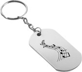 Akyol - Muzieknoot Sleutelhanger cadeau - Muzieknoten - Zingen - Instrument - Leuk kado voor iemand die van muziek houd - 2,5 x 2,5 CM