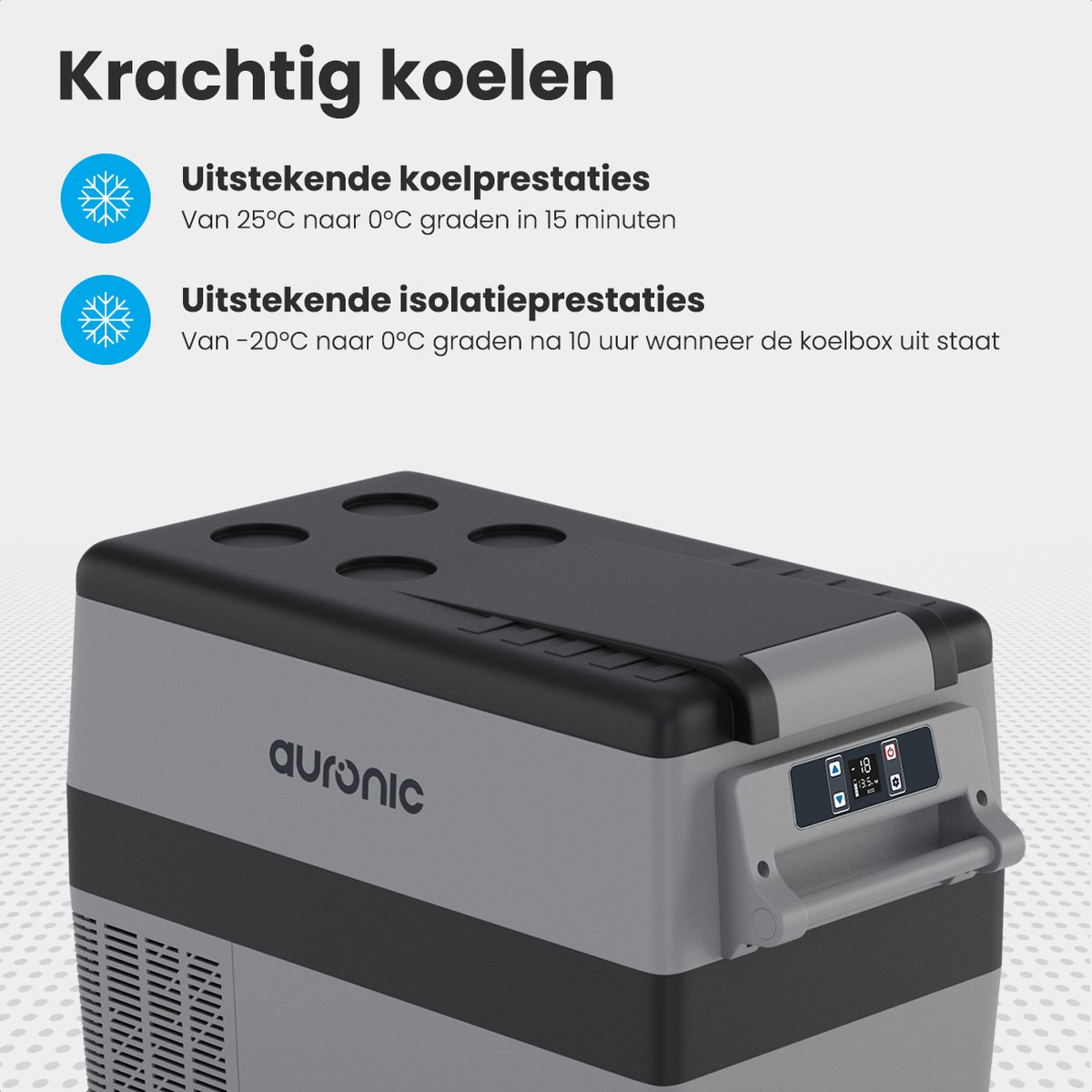 Auronic Compressor Koelbox Elektrisch 12V en 230 volt - Camping Koelkast - 5 Standen - 40.5L - Frigobox - Grijs – foto 7