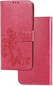 OPPO Find X3 Neo hoesje - Bookcase - Pasjeshouder - Portemonnee - Bloemenprint - Kunstleer - Roze