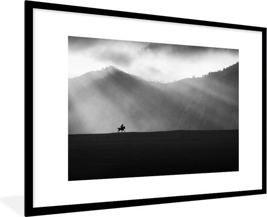 Fotolijst incl. Poster - Paard - Licht - Berg - 90x60 cm - Posterlijst