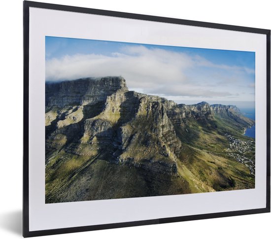 Fotolijst incl. Poster - Luchtfoto van de Tafelberg in Kaapstad - 40x30 cm - Posterlijst