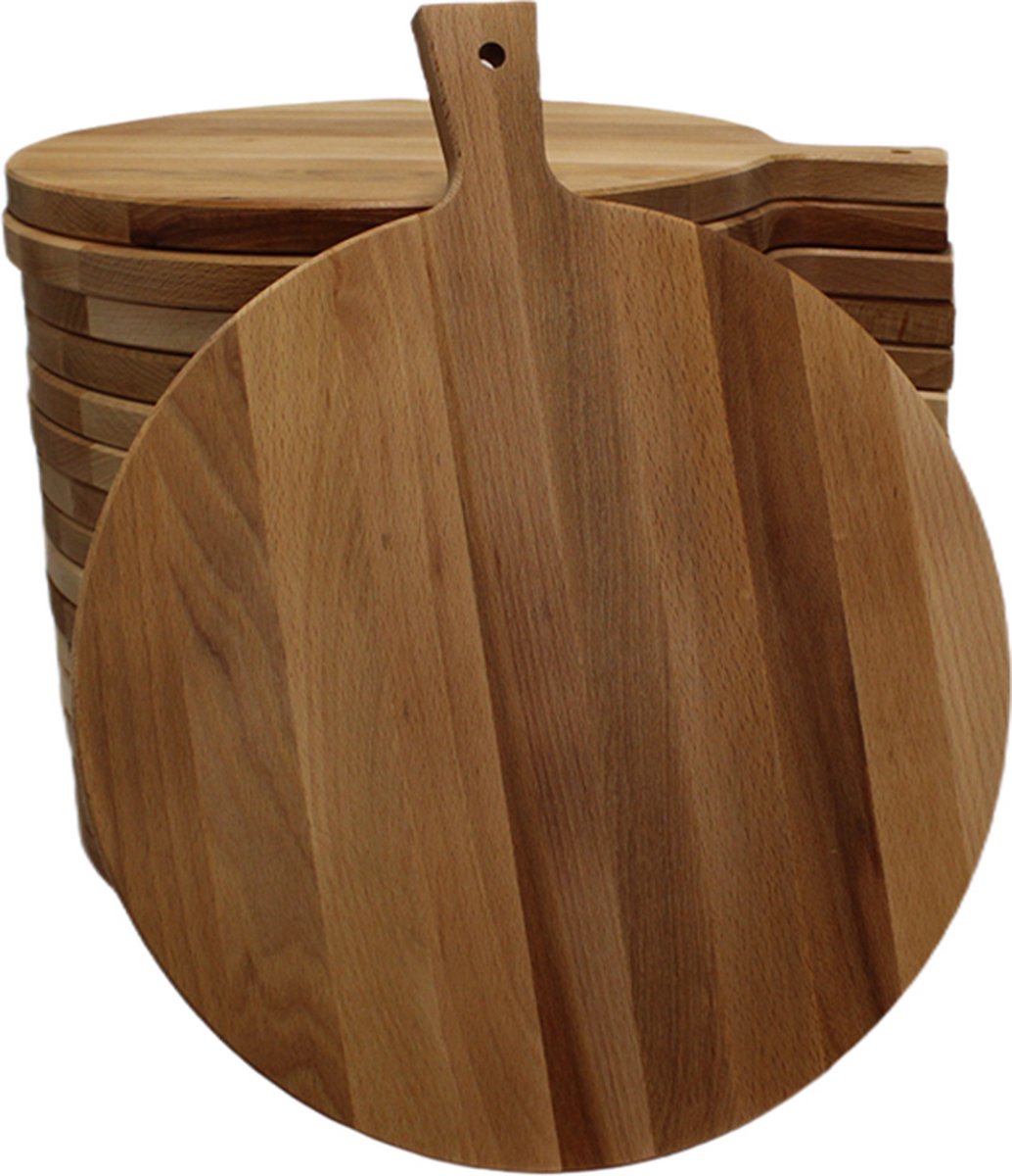 Beukenhouten Borrelplank Rond ⌀33 cm / Serveerplank / Tapasplank