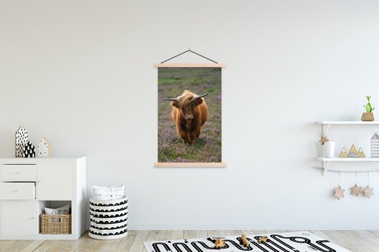 Porte-affiche avec affiche - Affiche scolaire - Scottish Highlander - Heather - Animaux - 120x180 cm - lattes vierges