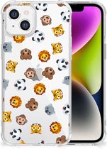 Doorzichtige Silicone Hoesje Geschikt voor iPhone 14 Dieren Emojis