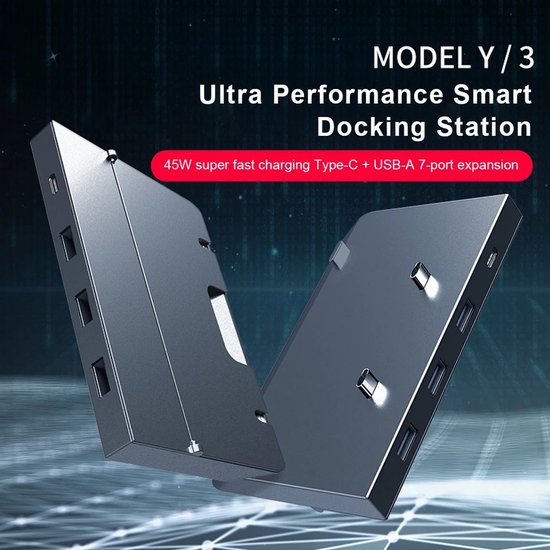 Tesla Model 3 en Y USB HUB 7in1 Facelift Dashcam Sentry Mode en