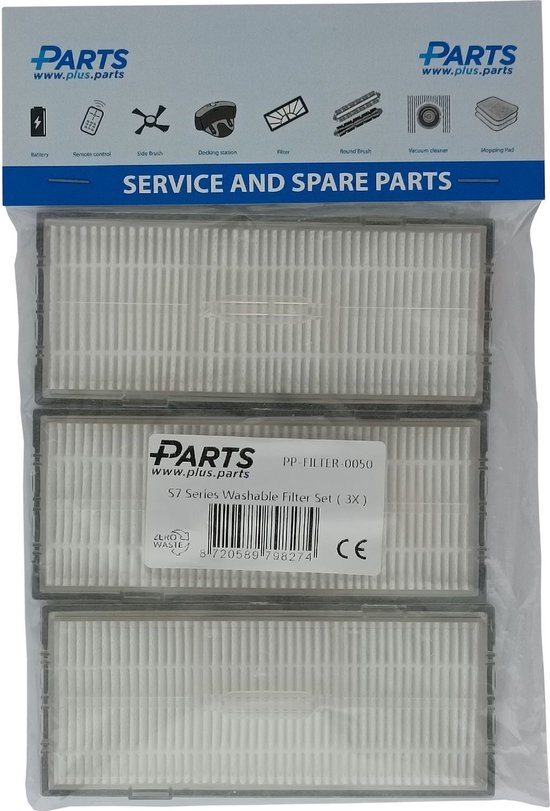 2 stuks HEPA-filters alleen compatibel met Roborock Qrevo
