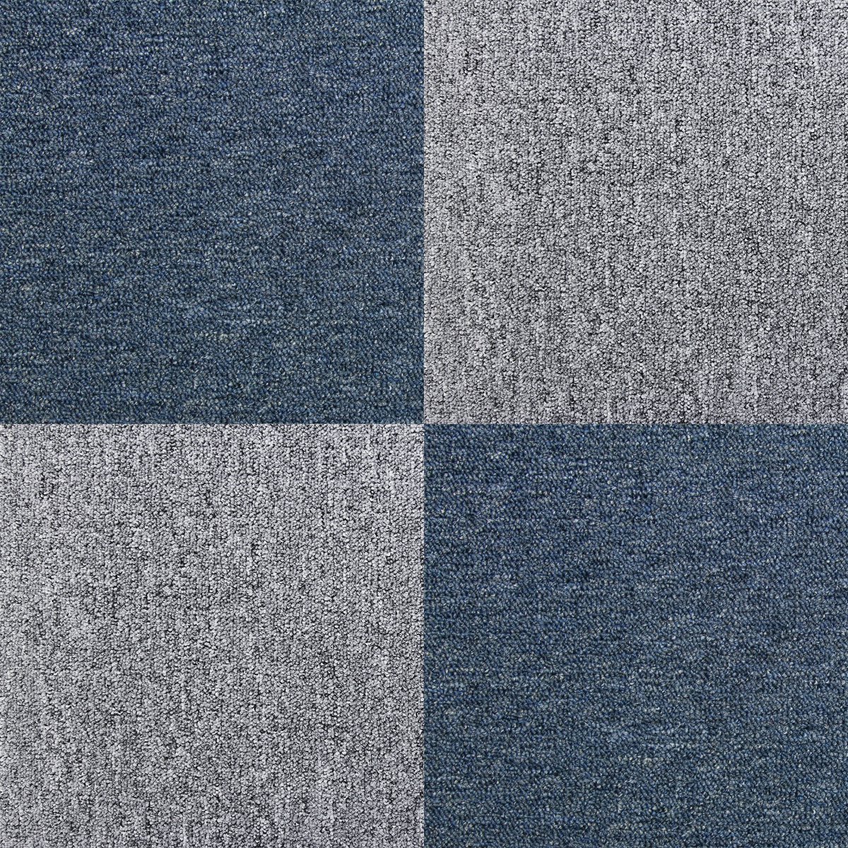 40 x Tapijttegels - Kleur: Storm Blauw en Platium Grijs - 50x50cm 10m2 - Vloerbedekking - Tapijt tegels tegel - Makkelijk te leggen - Ideaal voor kantoren woningen werkplaatsen