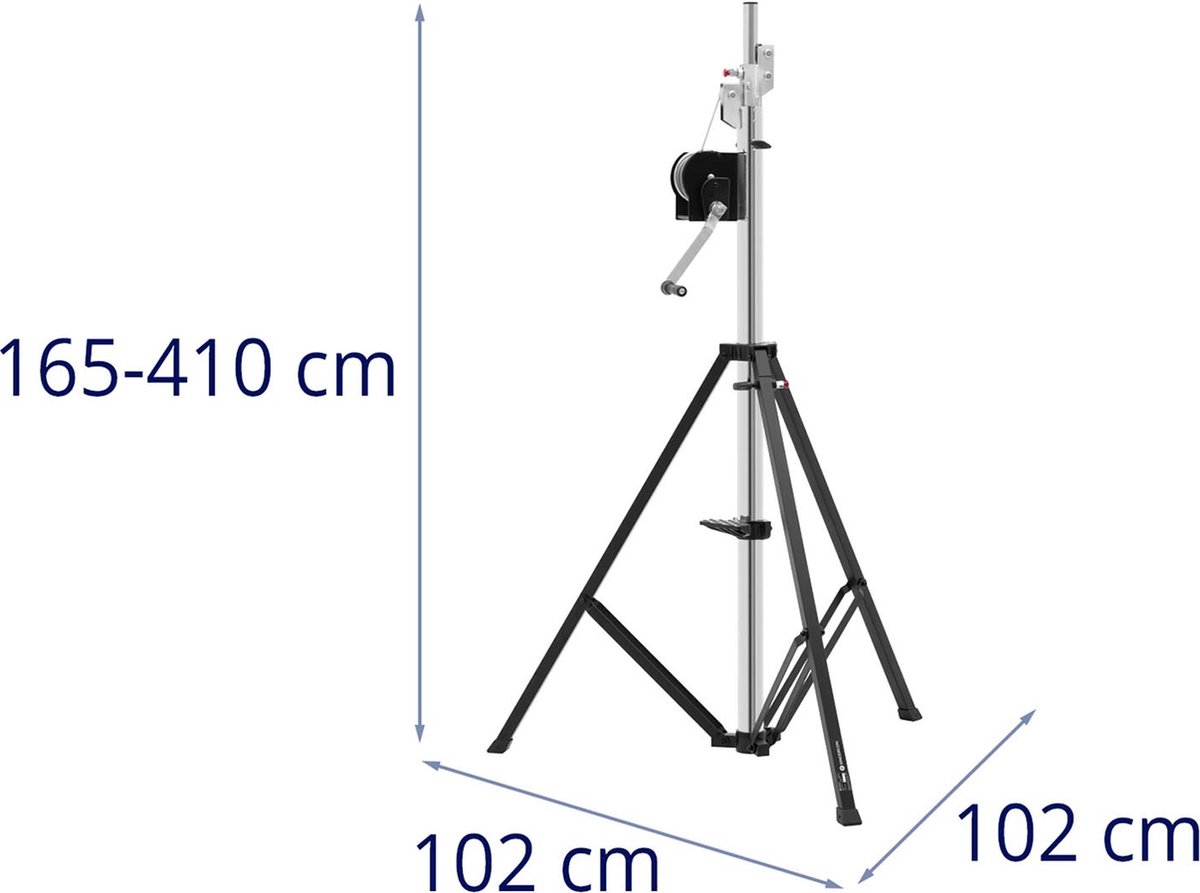Singercon lichtstatief - tot 80 kg - 1,65 - 4,1 m