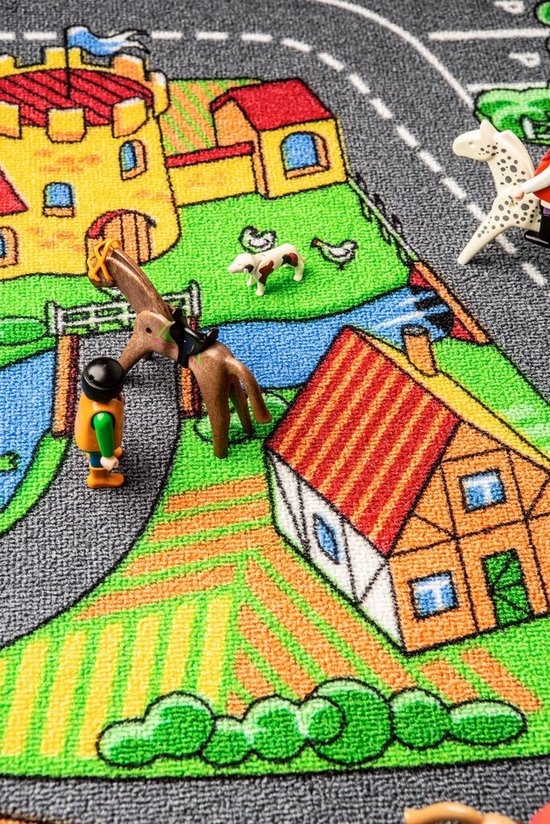 Play Hinkelen Speeltapijt Vloerkleed Kinderkamer Grijs - 120x170 CM
