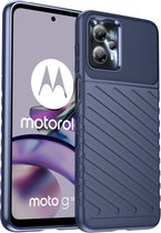 Thunder Design Hoesje Geschikt voor Motorola Moto G13 / G23 | Back Cover | Schokbestendig | Dunne Hoes | Flexibel TPU | Blauw