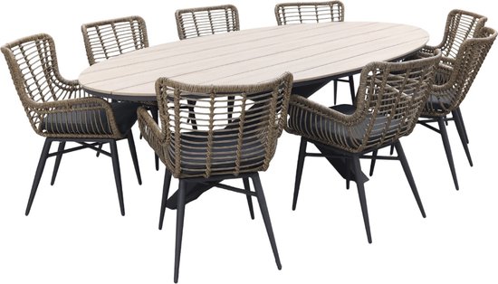 Jasmin - Natural / Garden Impressions Edison 280x140 cm. - salon de jardin ovale