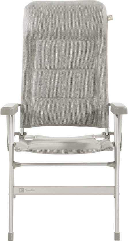 Foto: Travellife barletta stoel comfort l light grey rugleuning in 7 standen verstelbaar ge ntegreerd hoofdkussen