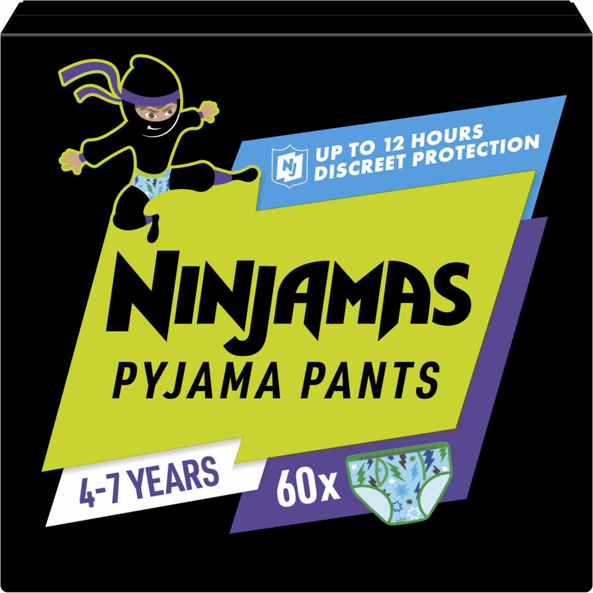 Pampers Ninjamas Nachtluiers - Maat 7 (4-7 jaar) - Jongen - 60 stuks - Ninjamas