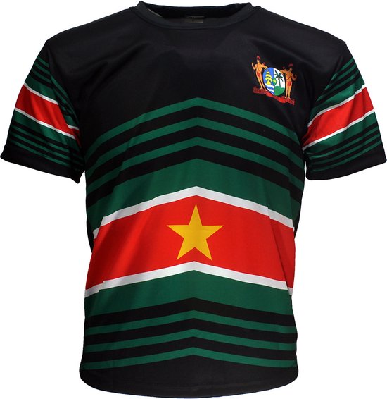 Suriname Vlag Techno Style Voetbal Sport T-Shirt - Origineel Design