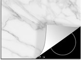 KitchenYeah® Inductie beschermer 59x52 cm - Marmer print - Structuur - Wit - Grijs - Steen - Marmerlook - Kookplaataccessoires - Afdekplaat voor kookplaat - Inductiebeschermer - Inductiemat - Inductieplaat mat