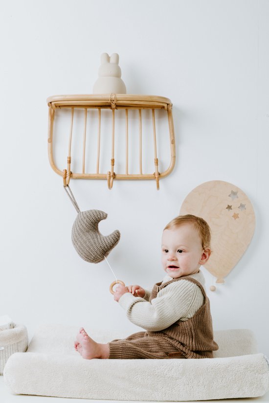 Baby's Only Gebreid baby Muziekdoosje - Muziekhanger maan Hope - Urban Green - Muziek speelgoed van Baby's Only — afbeelding 3
