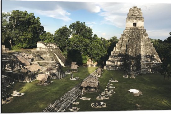 WallClassics - Dibond - Pyramide du Grand Jaguar - Guatemala - Photo 90x60 cm sur Aluminium (Avec Système d'accrochage)