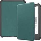 Case2go - Hoes geschikt voor Amazon Kindle 11 (2022) - TPU Book Case - Auto/Wake functie - Donker Groen