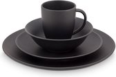 VTwonen - Service de vaisselle - Noir mat - Porcelaine - 16 pièces