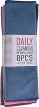 Ultra Clean Microvezeldoeken/schoonmaak - 8x stuks - gekleurd - 30 x 30 cm