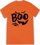 Russell - Jongens Meisjes T shirt Halloween - Oranje - Maat 104