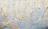 Fotobehangkoning - Fotobehang - Goud met Zilver Muur - Gouden - Zilveren - 152,5 x 104 cm
