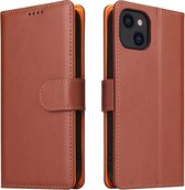 Mobiq - Lederen Wallet Hoesje iPhone 14 Plus - bruin