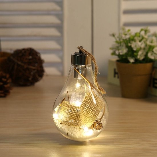 Sneeuwpop Emile PM (batterijen) verlicht Warm wit 23 LED - Kerstdecoratie voor de woning