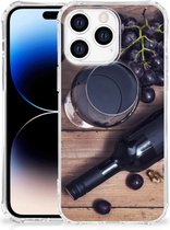 Telefoonhoesje Geschikt voor Apple iPhone 14 Pro Max Back Cover met transparante rand Wijn