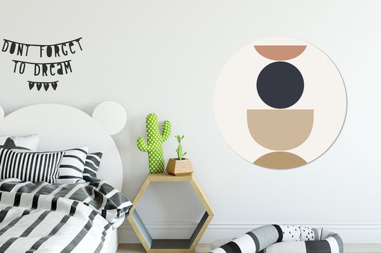 WallCircle - Wall Circle - Wall Circle Indoor - Cercle - Figures Géométriques - Abstrait - 90x90 cm - Décoration murale - Peintures Ronds