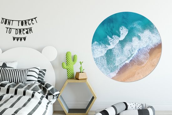 WallCircle - Cercle Mural - Cercle Mural - Plage - Water - Mer - Aluminium - Dibond - 140x140 cm - Intérieur et Extérieur