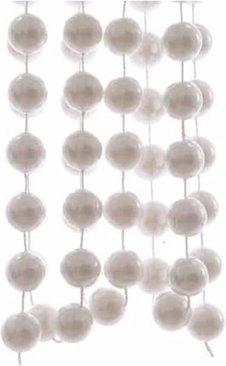 Kerst Kralen Slinger - Wit - Set van 2 - 4 meter - Balletjes - Kerstboom - Kerstdecoratie - Kerstboomversiering
