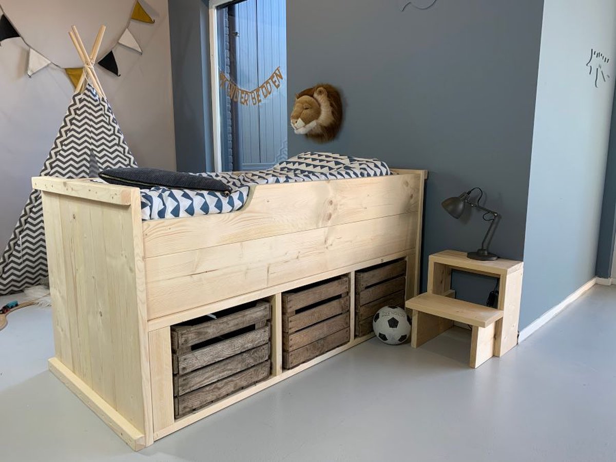 Rockwood® Kajuitbed Mees Naturel incl trapje inclusief montage naturel onbehandeld
