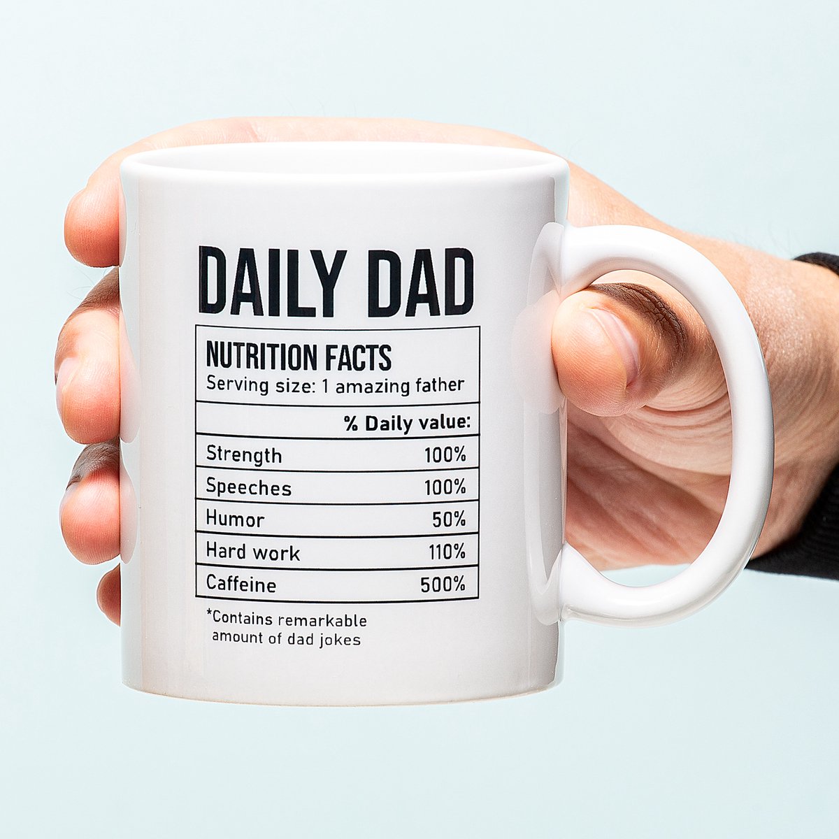 Mok Daily Dad Nutrition Facts van Ditverzinjeniet.nl