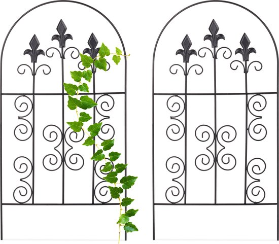 Darmen Concessie beginsel Relaxdays klimplantenrek metaal - set van 2 - halfrond plantenklimrek tuin  -... | bol.com