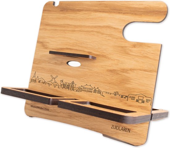 Skyline Desk Organizer Zuidlaren - Chêne - Desk Organizer - Phone Holder - Tablet Holder - Smartwatch Holder - Sort stuff