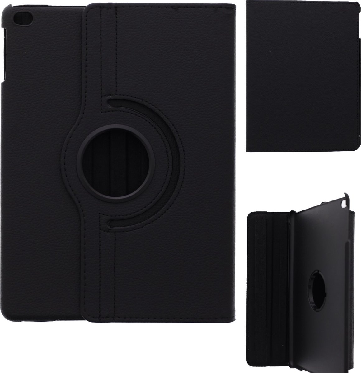 LuxeBass Apple iPad Air 2 9.7 (2014) Multi Stand Case - 360 Draaibaar Tablet hoesje - Tablethoes - Zwart