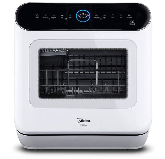 Midea Vaatwasser ST 5.31 – Tafelmodel – Mini Vaatwasser – Vrijstaand – Compact – Wi-fi Mogelijkheid – Inclusief 26 vaatwastabletten – Wit