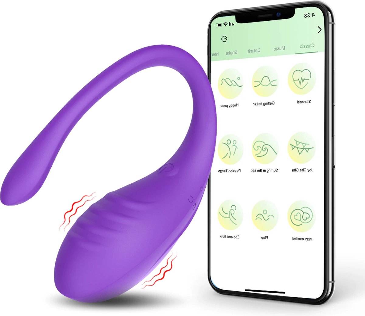 Une Femme Brune Heureuse Pose Avec Un Vibrateur Bluetooth Intelligent,  Utilise Une Application Spéciale Sur Mobile Pour Améliorer L'orgasme, Tient  Un Outil Sexuel Pour Améliorer Le Plaisir, Isolé Sur Un Mur Rose.