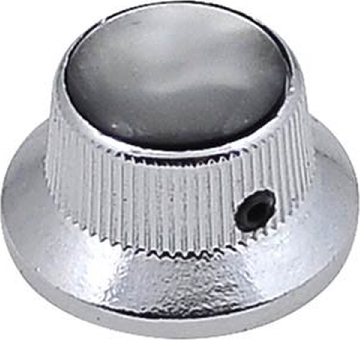 bell knob with black pearl inlay, chrome