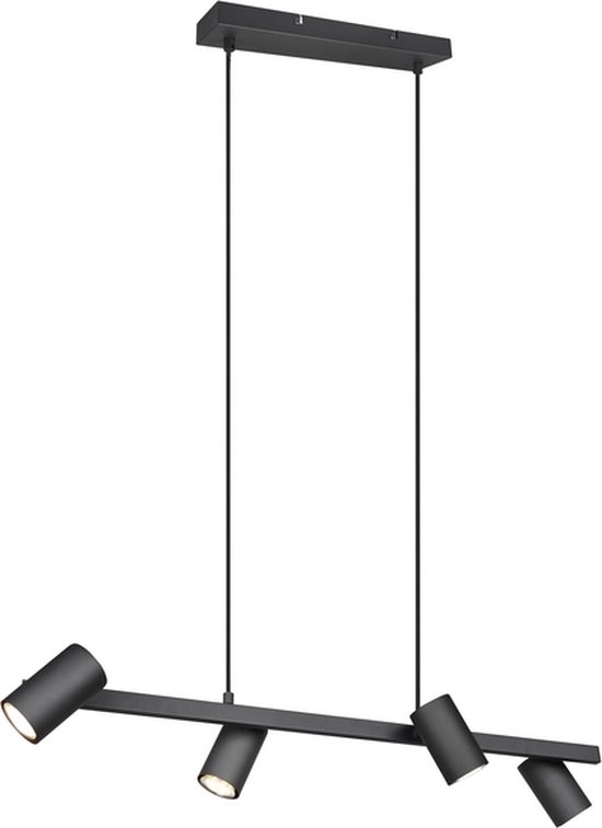 TRIO MARLEY - Hanglamp - Zwart mat - excl. 4x GU10 3W - Aanpasbaar in de hoogte