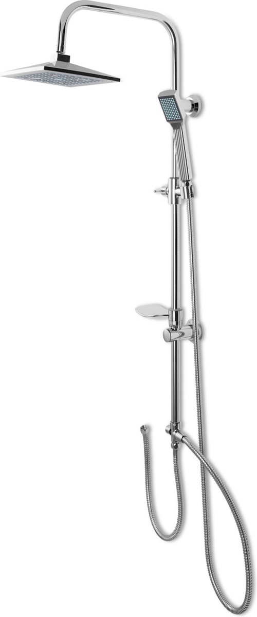 Lifa Bathing Zilveren Douchesysteem - Verstelbare Doucheset - RVS en ABS - Regendouche en Handdouche - Douchekranen in Chroom - Incl. Bevestigingsmateriaal