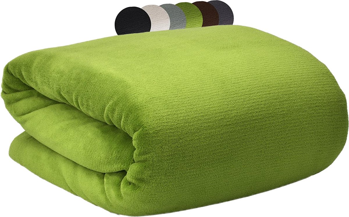 Beautissu Deken – Woonkamer Slaapkamer – Fleece Deken – Premium Winter Deken Groen